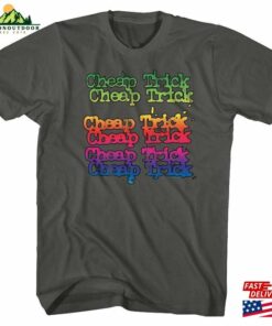 Cheap Trick Rainbow Stacked Logo Smoke Adult T-Shirt Hoodie Unisex