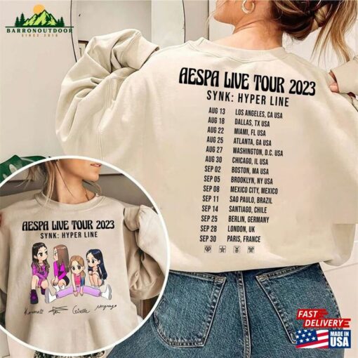 Chibi Aespa Tour Shirt Synk Hyper Line 2023 Sweatshirt Classic