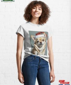 Chihuahuain In A Santa Hat Classic T Shirt Hoodie Unisex 1