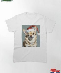 Chihuahuain In A Santa Hat Classic T Shirt Hoodie Unisex 2