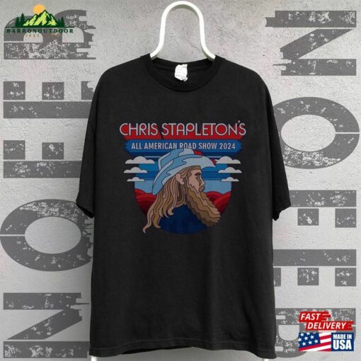 Chris Stapleton All American Road Show Tour Dates 2024 Heavy Cotton Us Size S 3Xl Available Black T-Shirt Classic