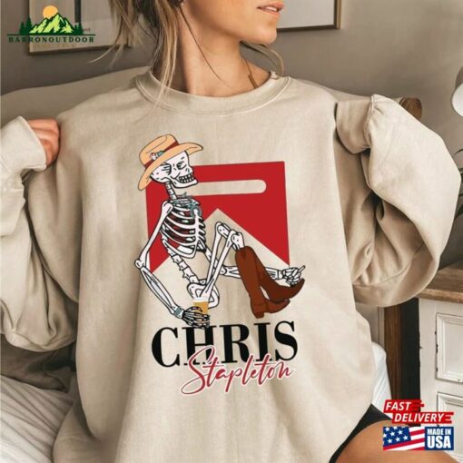 Chris Stapleton Skeleton T-Shirt Cowboy Sweatshirt Retro 90S Fan Gift Tee Hoodie