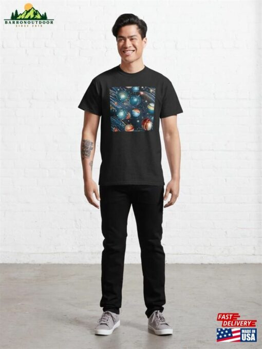 Christmas Balls Floating Through The Space Classic T-Shirt Sweatshirt