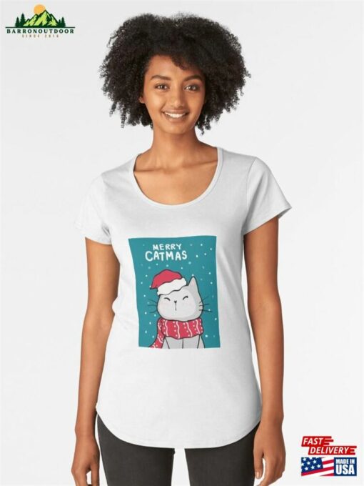 Christmas Cat Premium Scoop T-Shirt Hoodie Classic