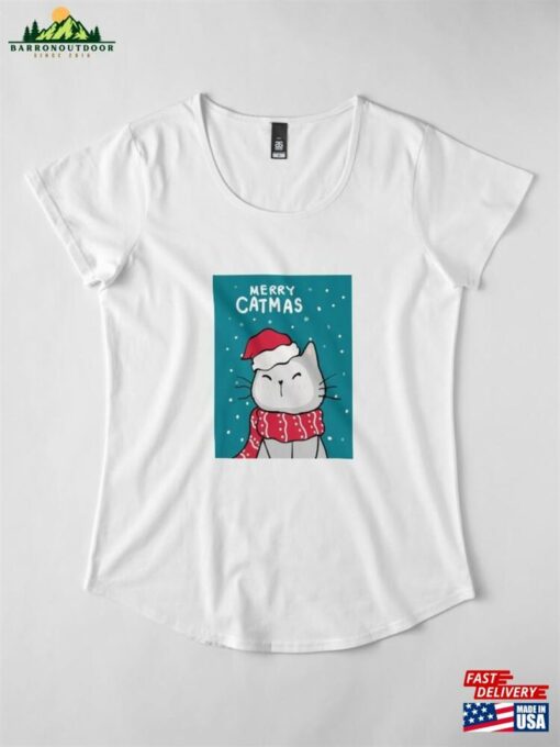 Christmas Cat Premium Scoop T-Shirt Hoodie Classic