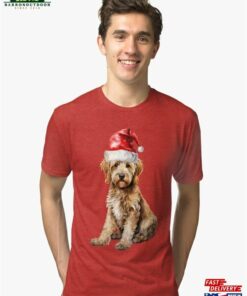 Christmas Doodle Pup Tri Blend T Shirt Sweatshirt Hoodie 1