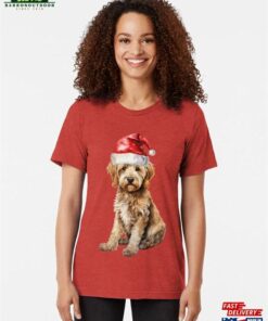 Christmas Doodle Pup Tri Blend T Shirt Sweatshirt Hoodie 2