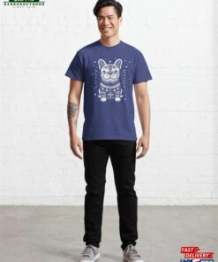 Christmas French Bulldog Wearing An Ugly Sweater Blue Classic T Shirt Hoodie 3