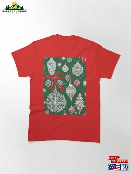 Christmas Glass Ornaments Pattern Classic T-Shirt Sweatshirt