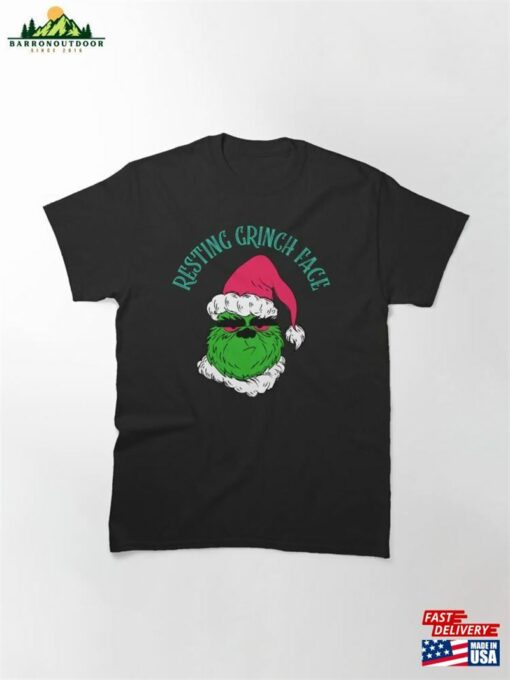 Christmas Grinch Resting Face Classic T-Shirt Hoodie