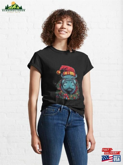 Christmas Hippo Classic T-Shirt