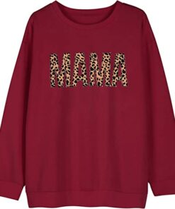 MAMA Cute Leopard Funny Letter Print Sweatshirt