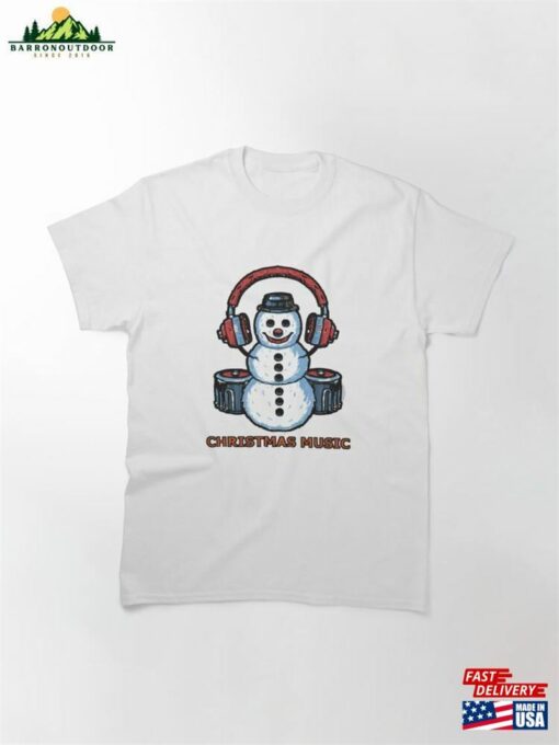 Christmas Music Snowman Santa Songs Classic T-Shirt Hoodie Unisex