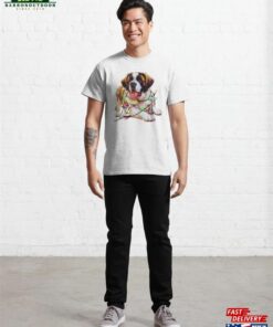 Christmas Saint Bernard! Classic T Shirt Unisex 3
