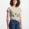 Christmas Trees With Red Beads Strings Pattern Classic T-Shirt