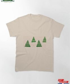 Christmas Trees With Red Beads Strings Pattern Classic T-Shirt 1 Christmas Trees With Red Beads Strings Pattern Classic T Shirt 2