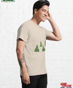 Christmas Trees With Red Beads Strings Pattern Classic T-Shirt 3 Christmas Trees With Red Beads Strings Pattern Classic T Shirt 4