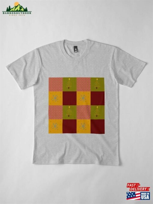 Classic Christmas Grid Premium T-Shirt Unisex