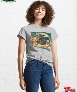 Classic Retro Vintage Motorcycle Racing Under The Moon Motion Blur T Shirt Unisex Sweatshirt 1