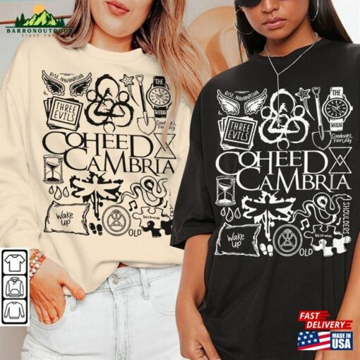 Coheed And Cambria Doodle Art Shirt Vintage Lyrics Tattoo Design Tour Concert 2023 Da3105dt Classic Sweatshirt