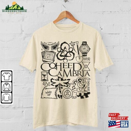 Coheed And Cambria Doodle Art Shirt Vintage Lyrics Tattoo Design Tour Concert 2023 Da3105dt Classic Sweatshirt