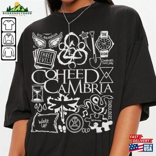 Coheed And Cambria Doodle Art Shirt Vintage Lyrics Tattoo Design Tour Concert 2023 Da3105dt Sweatshirt Classic