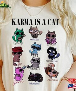 Color Karma Is A Cat Shirt Vintage Eras Tour Merch Taylor The Sweatshirt Unisex