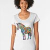 Colored Zebra With A Designed Body Premium Scoop T-Shirt Classic
