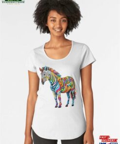 Colored Zebra With A Designed Body Premium Scoop T Shirt Classic 1