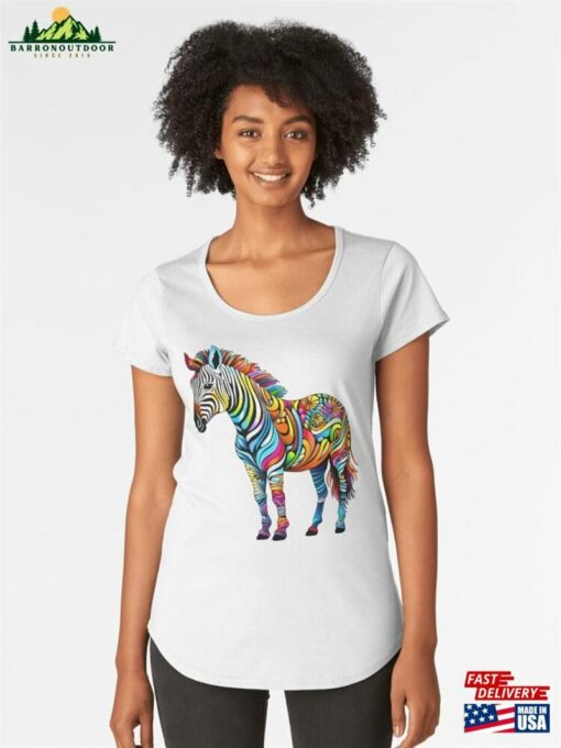 Colored Zebra With A Designed Body Premium Scoop T-Shirt Classic