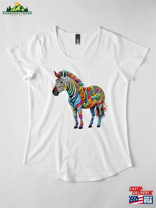 Colored Zebra With A Designed Body Premium Scoop T-Shirt Classic