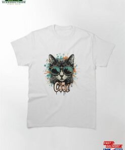 Colorful Cool Cat Classic T-Shirt Unisex 1 Colorful Cool Cat Classic T Shirt Unisex 2