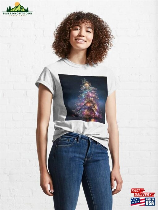 Colorful Iridescent Holiday Christmas Tree Classic T-Shirt