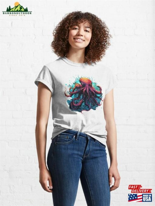 Colorful Kraken Illustration Classic T-Shirt Hoodie