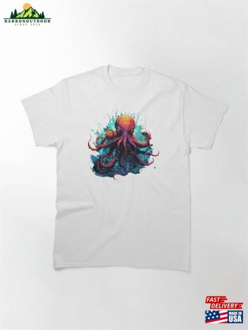 Colorful Kraken Illustration Classic T-Shirt Hoodie