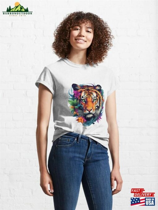 Colorful Lion Portraits Classic T-Shirt Unisex