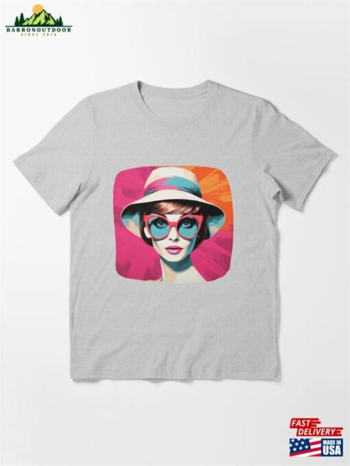 Colorful Pop Art Portrait Of Stylish Woman Essential T-Shirt Unisex