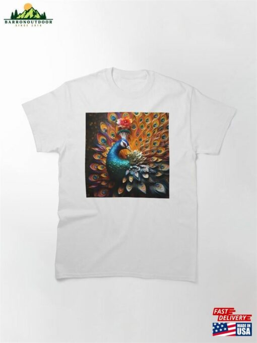 Colorful Vibrant Metallic Peacock Classic T-Shirt Sweatshirt Unisex