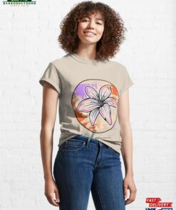 Colorful Wild Flower With Orange And Pink Shadow Classic T Shirt Unisex Hoodie 1