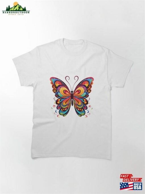 Colourful Butterfly Paisley Rainbow Classic T-Shirt Hoodie