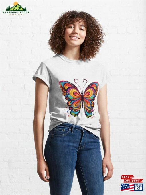 Colourful Butterfly Paisley Rainbow Classic T-Shirt Hoodie