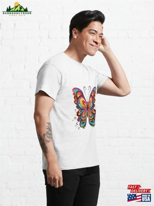 Colourful Butterfly Paisley Rainbow Classic T-Shirt Hoodie