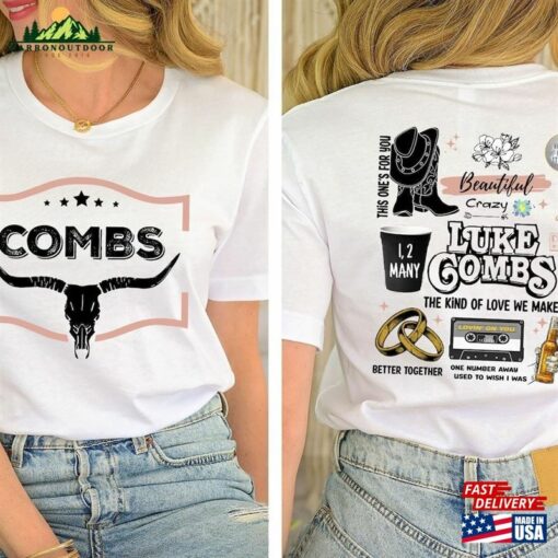 Combs Bullhead Shirt 2 Side Print Country Music Luke World Tour Tee T-Shirt Sweatshirt