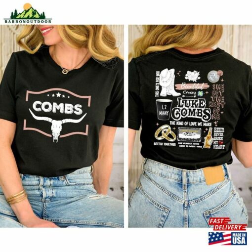 Combs Bullhead Shirt 2 Side Print Country Music Luke World Tour Tee T-Shirt Sweatshirt