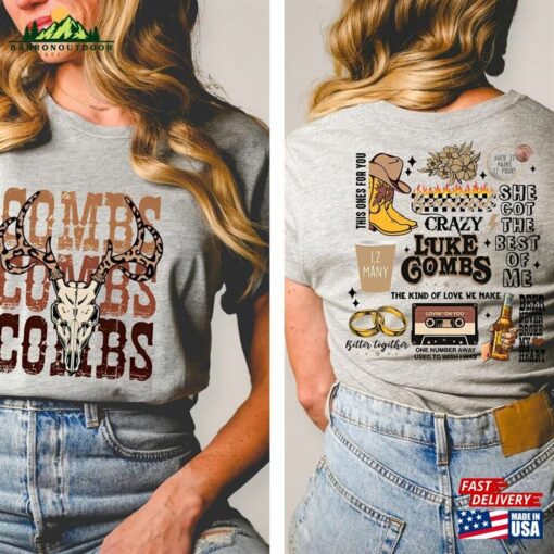 Combs Bullhead Shirt Front And Back Country Music Luke World Tour 2022 T-Shirt Unisex