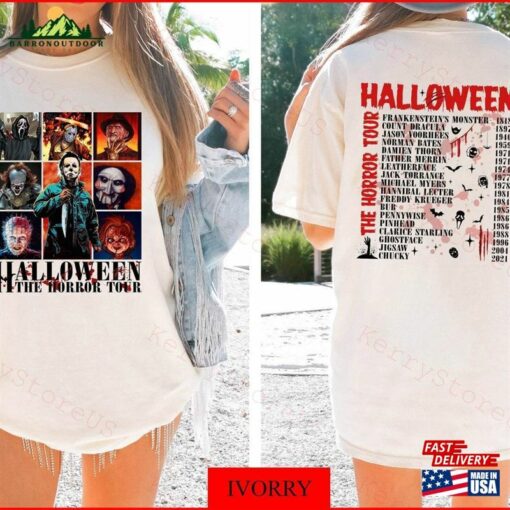 Comfort Color Characters The Horror Tour Shirt Halloween Nights 2023 Hoodie Sweatshirt