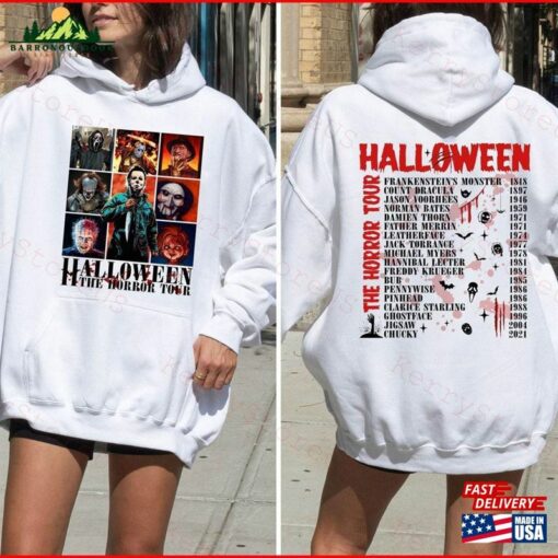 Comfort Color Characters The Horror Tour Shirt Halloween Nights 2023 Hoodie Sweatshirt