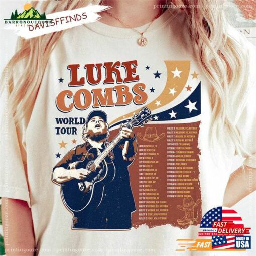 Comfort Color Luke Combs World Tour 2023 Shirt Dates Merch Band Music Album T-Shirt Hoodie Unisex