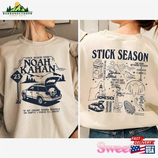 Comfort Color Noah Kahan Double Sides Shirt Stick Season Tour 2023 Album Tracklist Folk Pop Music Unisex Sweatshirt