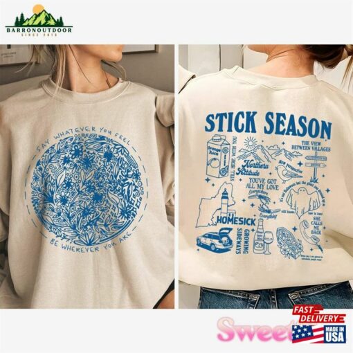 Comfort Color Noah Kahan Stick Season Tour 2023 Double Sides Shirt Album Tracklist Folk Pop Music Sweatshirt Hoodie